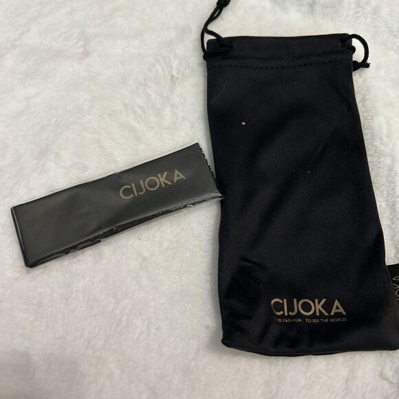 CIJOKA Rimless Shield Sunglasses – Black/White with Silver Star Edge Futuristic. - Picture 5 of 5